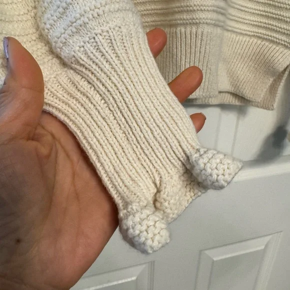 Madewell Cream Ribbed Turtleneck Sweater - Picture 2 of 5